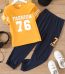 2-piece Kid Boy Letter Number Print Short-sleeve Tee and Elasticized Pants Set-front