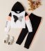 2-piece Kid Girl Butterfly Print Letter Hooded Sweatshirt and Pants Set-front