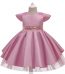Bowknot Hollow Back Party Wear Dresses For Girls-light pink - Copy (2)