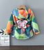 Color Blocking Girl Waisted Butterfly Zip-Up Hooded Jacket