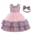 Hit Color Wholesale Girls Party Dresses With Headband-front