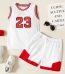 Kids Unisex Basketball Vest and Shorts Set-White and Red