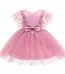 Toddler Star Gilded Gauze Puffy Wholesale Princess Dress For Girls-pink