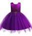 Princess sleeveness mesh back bow dress-purple