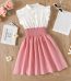 Colour block pink and white dress