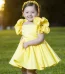 Jacgard double flower hand dress-yellow girl