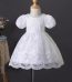 puff sleeve white baby dress